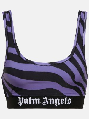 Sutien sport cu imagine cu model zebră Palm Angels violet