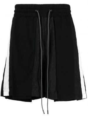 Shorts de sport en coton à rayures Mostly Heard Rarely Seen noir