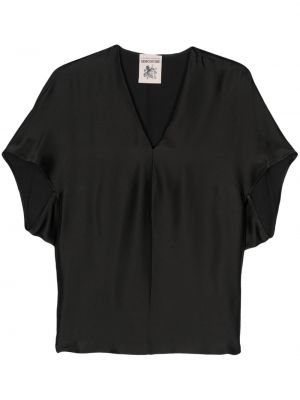Σατέν μπλούζα Semicouture μαύρο