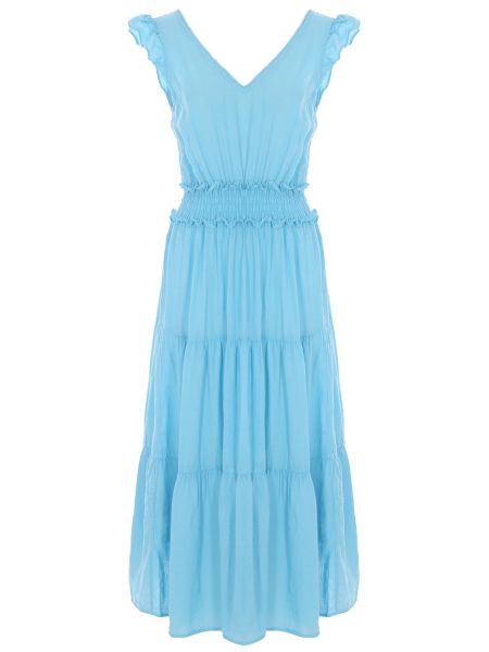 Льняное платье 120% Lino голубое