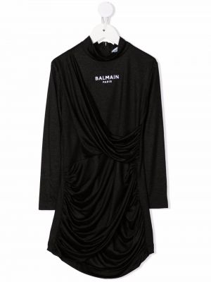 Drapert dress for jenter Balmain Kids svart