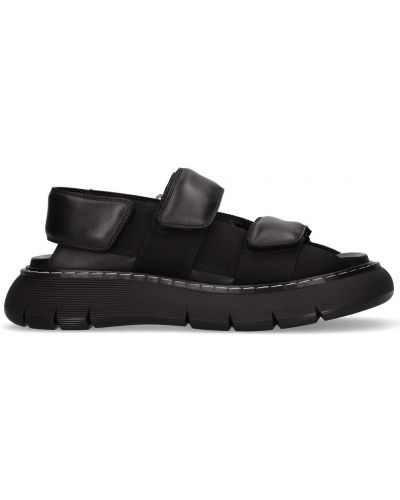 Kožené sandále Khaite čierna