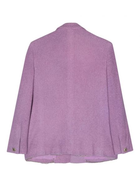 Dlouhá bunda s knoflíky Chanel Pre-owned fialová