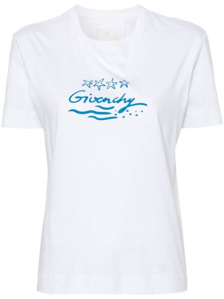 Βαμβακερή μπλούζα με σχέδιο Givenchy λευκό