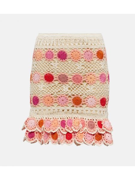 Pamučna mini suknja s cvjetnim printom Anna Kosturova