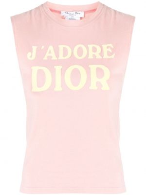 Débardeur avec imprimé slogan en coton à imprimé Christian Dior Pre-owned
