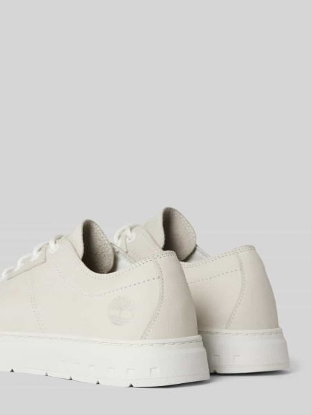 Sneakersy skórzane w jednolitym kolorze Timberland białe