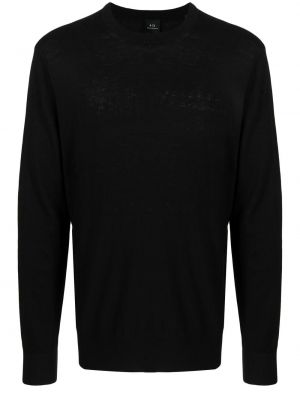 Пуловер с кръгло деколте Armani Exchange черно