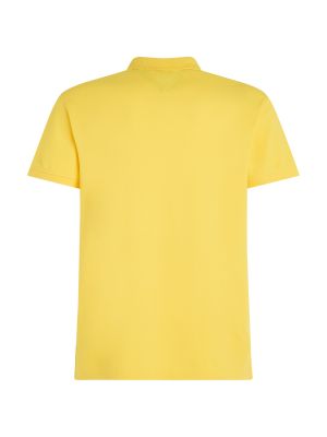 Тениска с копчета slim Tommy Hilfiger жълто