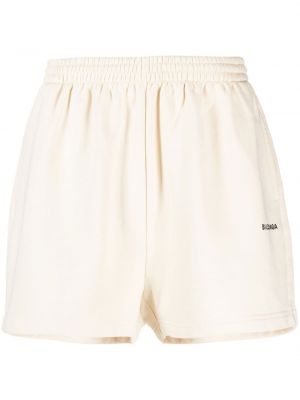 Shorts de sport brodeés Balenciaga blanc