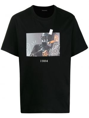 T-shirt con stampa Throwback. nero