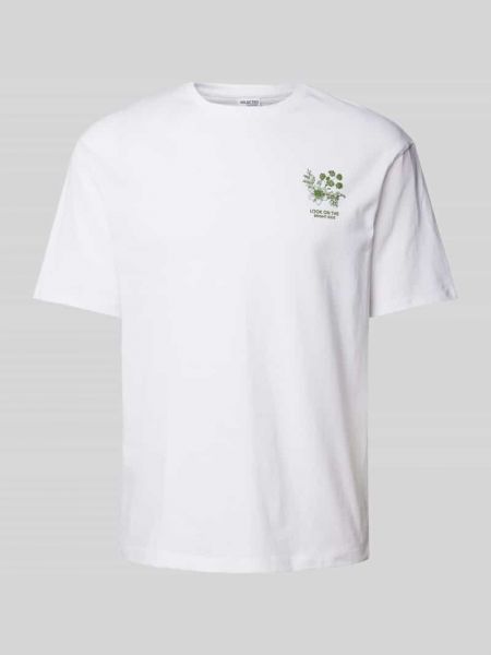 Koszulka z nadrukiem Selected Homme biała