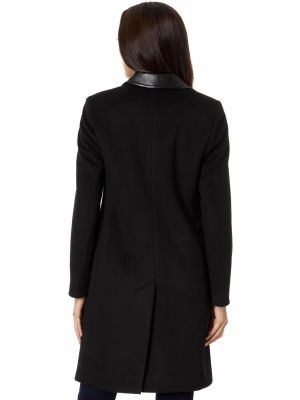 Шерстяная кожаная куртка Lauren Ralph Lauren черная