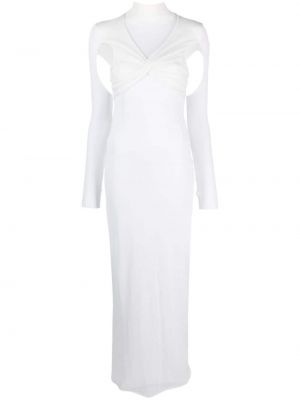 Μάξι φόρεμα με διαφανεια Andreadamo λευκό