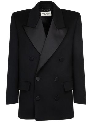 Černý vlněný oblek Saint Laurent