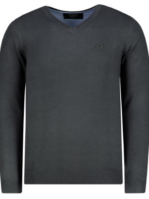 Пуловер с v-образно деколте Ombre сиво
