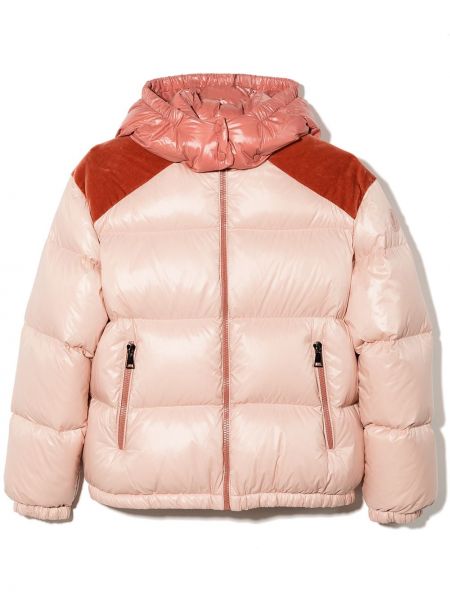 Pitkä takki vetoketjulla tytöille Moncler Enfant pinkki