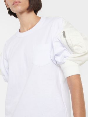 Bavlněné tričko jersey Sacai bílé