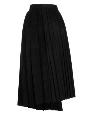 Spódnica wełniana asymetryczna plisowana Sacai czarna