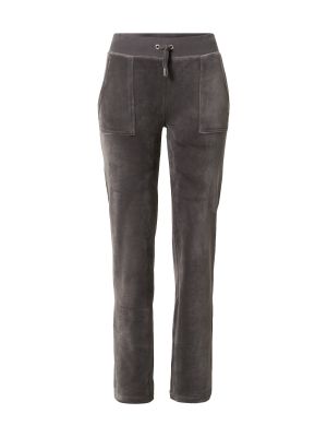 Pantaloni sport de catifea din poliester cu buzunare Juicy Couture - gri