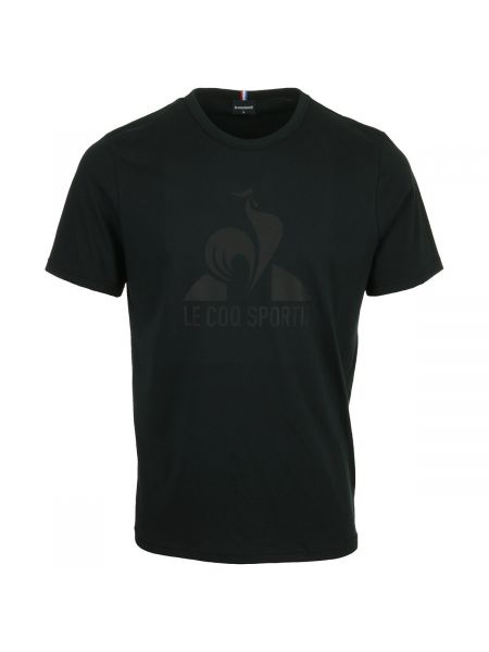 Koszulka w jednolitym kolorze z krótkim rękawem Le Coq Sportif czarna
