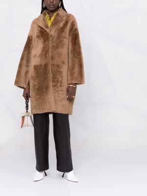 Płaszcz oversize Yves Salomon brązowy