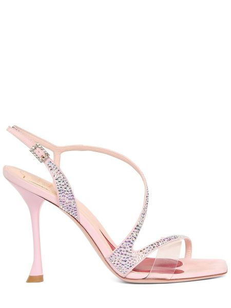 Sandale s kristalima Roger Vivier ružičasta