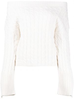 Sweter wełniany z kaszmiru bawełniany Alice + Olivia - biały