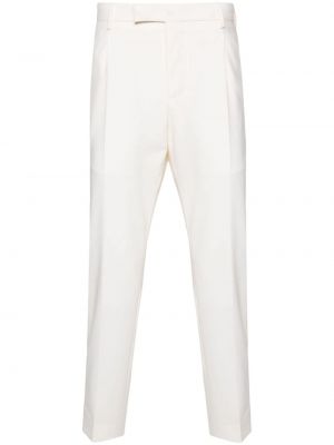 Pantaloni chino slim fit plisate Pt Torino alb