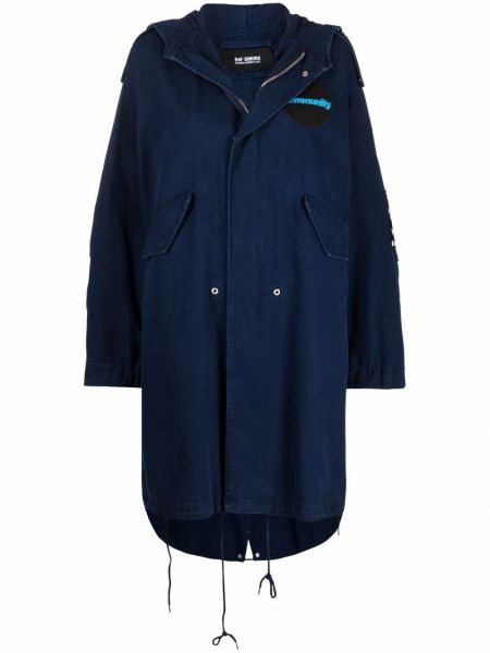 Abrigo con capucha Raf Simons azul