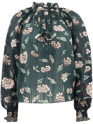 Bluză cu model floral cu imagine Ulla Johnson verde
