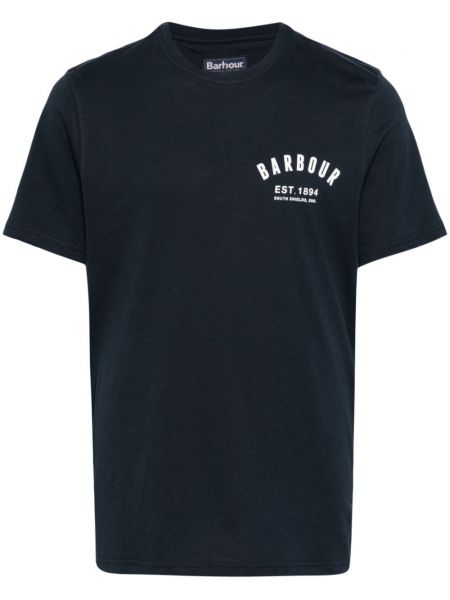 T-shirt en coton à imprimé Barbour bleu