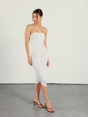Φόρεμα ντραπέ Vatkali λευκό