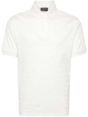 Žakardinis polo marškinėliai Emporio Armani balta