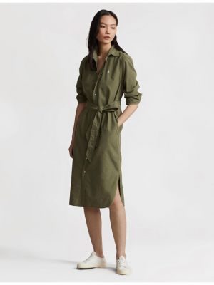 Зеленое платье-рубашка Polo Ralph Lauren