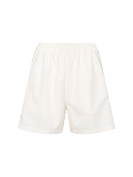 Pantalones cortos de algodón de tela jersey The Row blanco