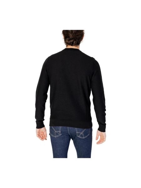 Suéter de cachemir de algodón con estampado de cachemira Hugo Boss negro