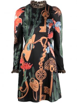 Kleid mit print Temperley London schwarz
