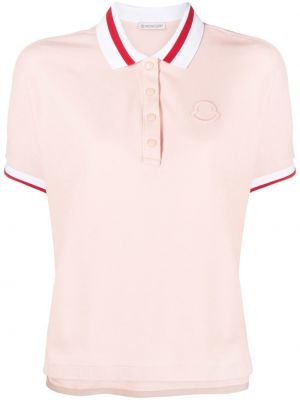 Brodert poloskjorte Moncler rosa