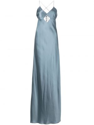 Jedwabna sukienka wieczorowa Michelle Mason niebieska
