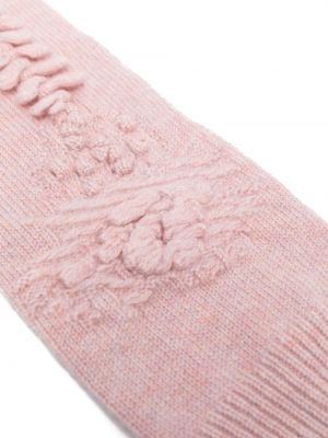 Rękawiczki z kaszmiru Barrie różowe