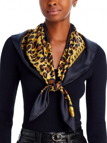 Леопардовый шелковый шарф с принтом Echo