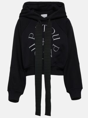 Pamučna hoodie s kapuljačom od jersey Patou crna