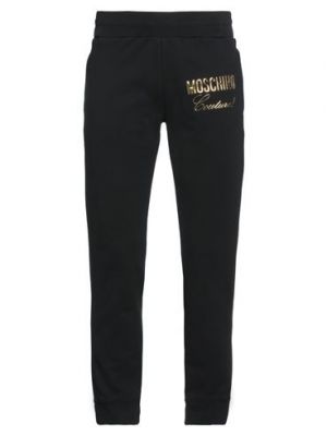 Pantalones de algodón Moschino negro