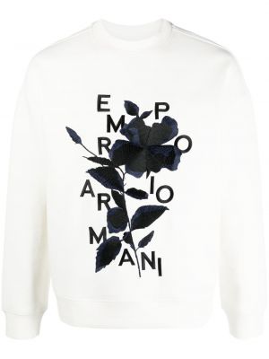 Blommig sweatshirt Emporio Armani vit