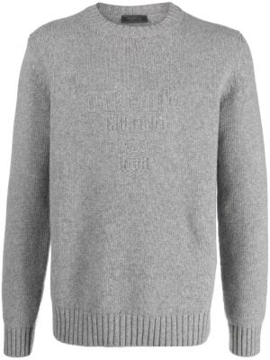 Siuvinėtas megztinis Prada pilka