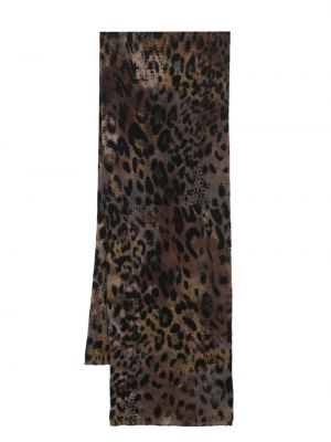 Kašmírový šál s potlačou s leopardím vzorom Faliero Sarti hnedá