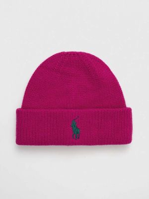 Вълнена шапка Polo Ralph Lauren розово