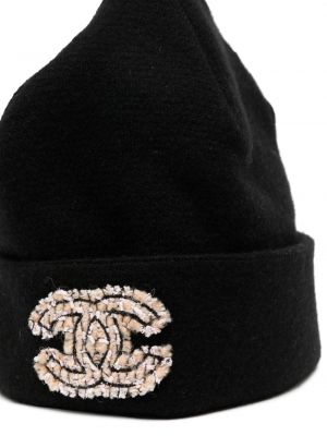 Kaschmir mütze Chanel Pre-owned schwarz