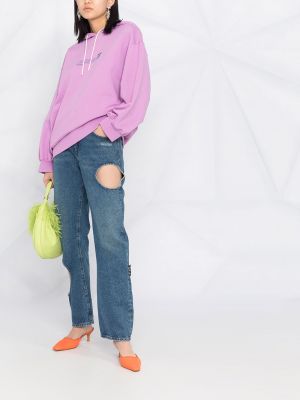 Sudadera con capucha con estampado Msgm violeta
